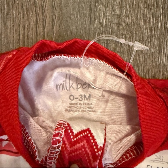 Milkberry Red and Pink Holiday Print Bamboo Sleeper - Picture 5 of 6